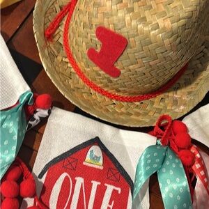 Straw Hat with Red Number One